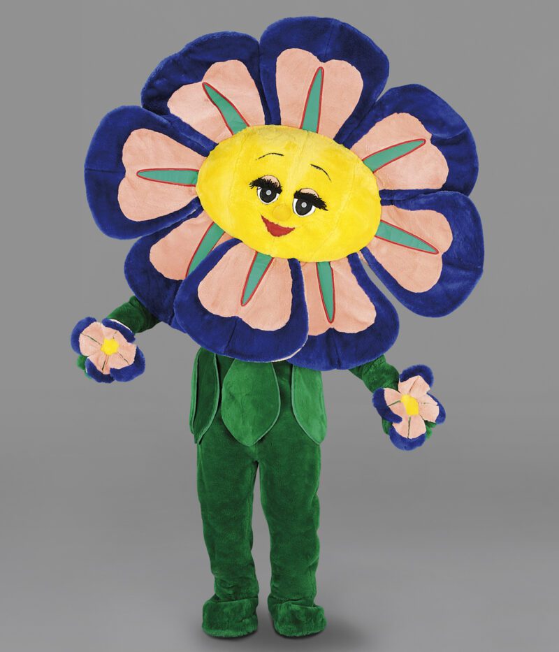 Nos mascottes “Fleur Enchantée” se distinguent par leurs couleurs vives et contrastées — l’une bleu profond, l’autre rouge éclatant — symboles de fraîcheur et d’élégance.