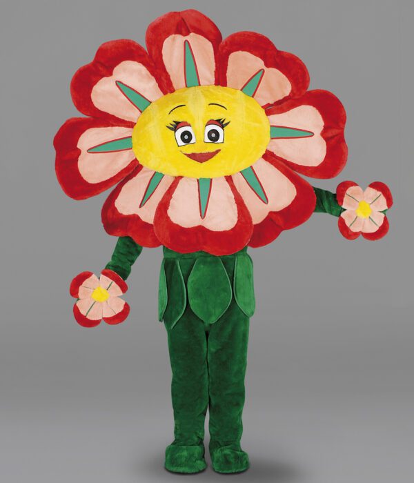 Nos mascottes “Fleur Enchantée” se distinguent par leurs couleurs vives et contrastées — l’une bleu profond, l’autre rouge éclatant — symboles de fraîcheur et d’élégance.