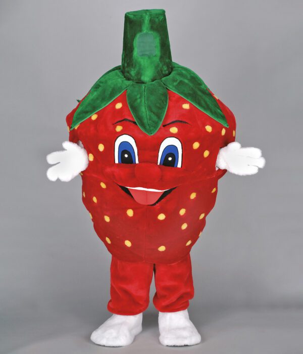 Notre mascotte “Fraise” séduit par sa forme ronde, sa belle couleur rouge et son allure vive, symbole de gourmandise et de convivialité.
