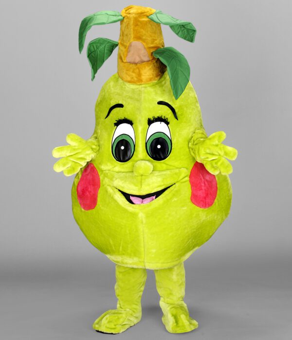 Notre mascotte “Pomme” se distingue par sa forme ronde et sa couleur vive, symbole de fraîcheur et de gourmandise.